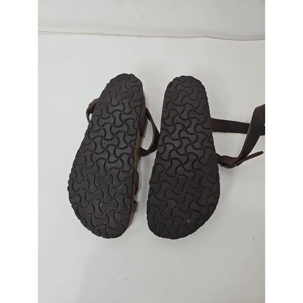 Birkenstock Yara Habana Oiled Leather Sandals Ankle Strap Brown Women's Size 38